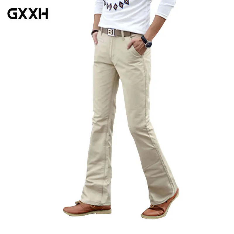

2018 Spring Summer Autumn Casual Flare Leg Boot Cut Jeans Men Slim Jeans High Fashion Men's White Jean Trouser Size 27-36 38