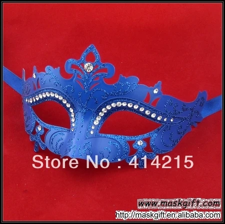 Великолепная! Венецианская маска в масках(48 шт./партия) ручная работа, однотонные Синие Вечерние Маски со стразами, декоративная маска