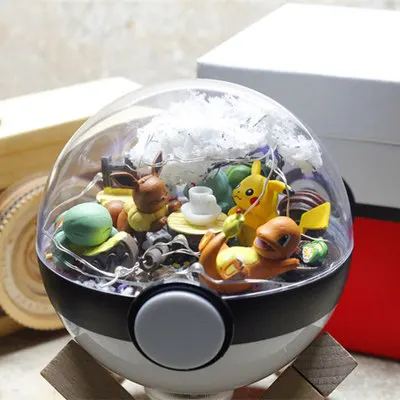 PokeBall Monster Pet pokebolas Pikachu Eevee Bulbasaur Charizard Squirtle DIY светодиодный фигурка на день рождения, рождественские игрушки для подарка - Цвет: DIY Sey D