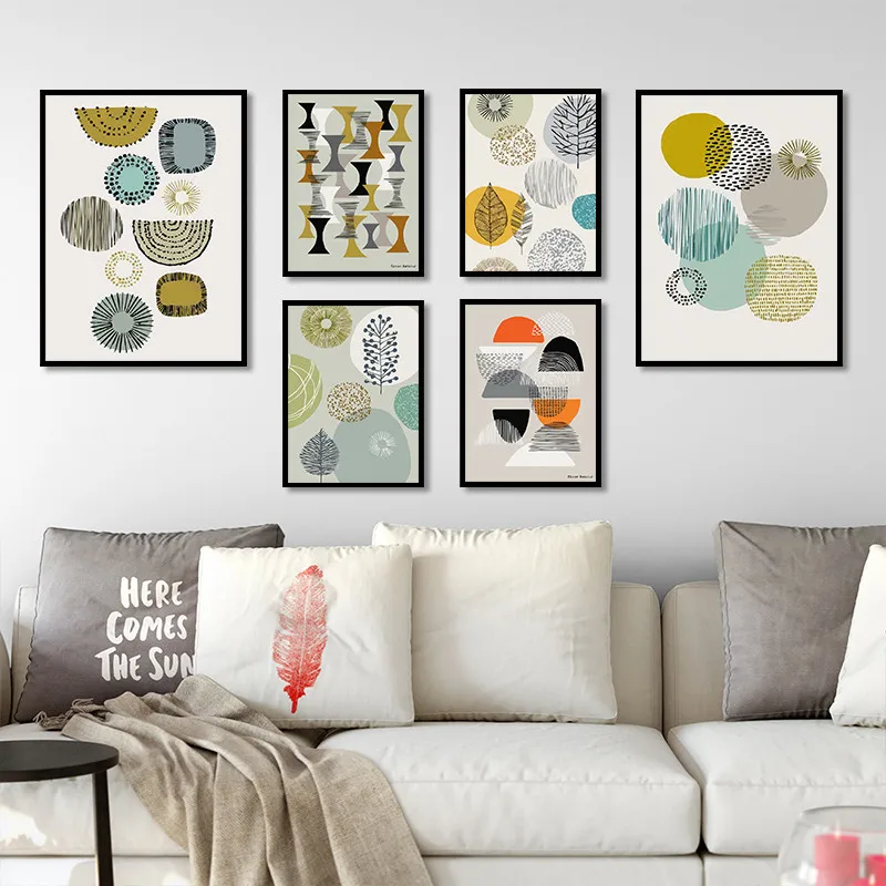 

Hot sale Nordic style Irregular figure leaves Crowd Art Canvas Poster and Print Canvas Painting Decorative Wall Decor P0038