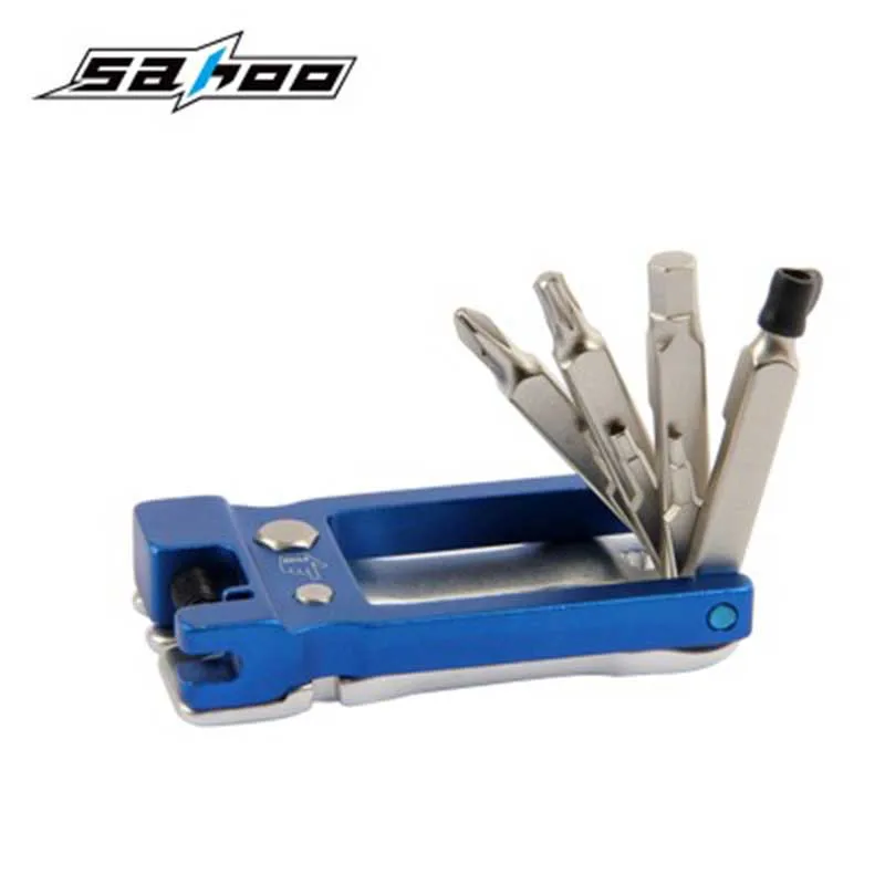 cheap SAHOO 19 In 1 Bicycle Tool Kit With Chain Rivet Breaker Crow Bar Nipple Wrench Hex Keys Phillips Flat Screw driver Bike Repair