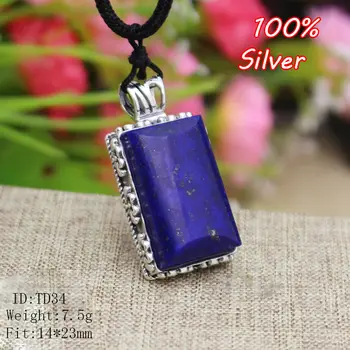 

100% Sterling-Silver-Jewelry Vintage Pendents For Unisex Blank 14*23mm Square Shape Base Tray DIY Jewelry Accessories