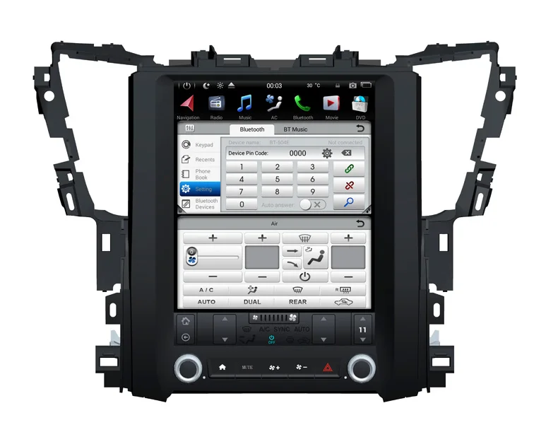 Excellent 12.1inch tesla style android 7.1 car dvd player for toyota alphard vellfire 30 series 2015-2018 car audio headuint gps navi wifi 5