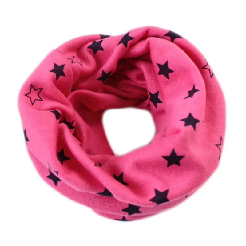 Модный однотонный хлопковый шарф в горошек со звездами для малышей, детские теплые шарфы с круглым кольцом для девочек и мальчиков, одежда с воротником, аксессуары