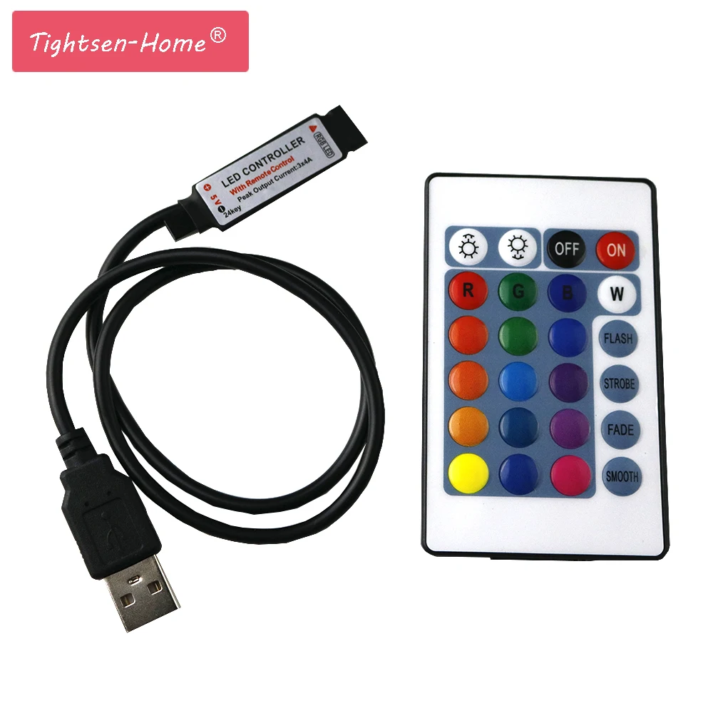 USB 5 в постоянного тока RGB светодиодный контроллер мини 24 клавиши 12 а RF