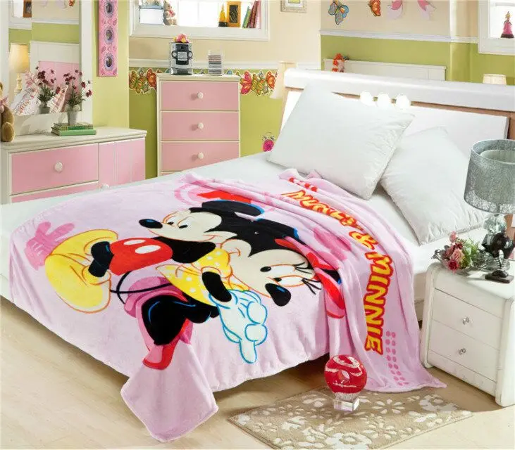 Mickey Minnie Printed Blankets Throws Bedding 150*200CM Size Baby Girls
