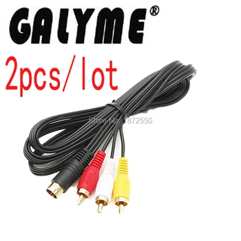 

2PCS/LOT Hot Sale RCA Audio Video AV Connection Adapter Cord Cable Wire for Sega Genesis 2 /3 System Console Handheld Case Cover