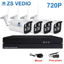 ZSVEDIO наблюдения Системы безопасности Камера 720 P P2P ИК видео H.264. Запись HD Беспроводной сигнализации Мощность Адаптер PoE NVR Наборы Камера CCTV
