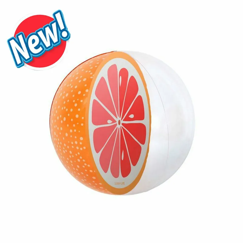 30cm Kids Fun Float Toys Inflatable Watermelon Orange Shape Water Balloons Summer Swimming Pool Sport Ball