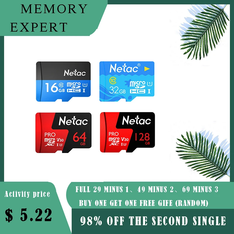 Дешевый Netac P500 Micro SD Card 16 gb 32 ГБ, 64 ГБ и 128 ГБ карты памяти class10 carte memoire geheugenkart ноутбука mecard карты флэш памяти kaarten