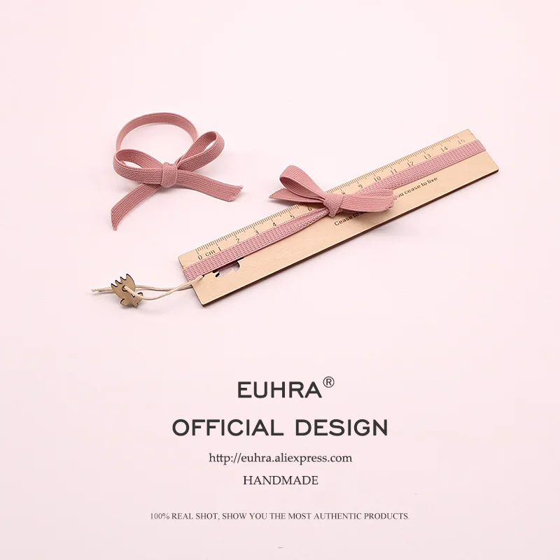 

EUHRA Elastic Hair Bands Pink Flat Bow High Elasticity Women Girls Hairband Children Rubber Band kids