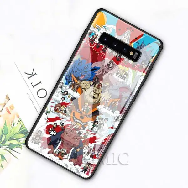 Чехол из закаленного стекла для samsung Galaxy S10e S10 S8 S9 Plus Note 9 10 A50 A70, чехол для телефона с аниме Наруто, Утиха Итачи, роскошное стекло - Цвет: 008