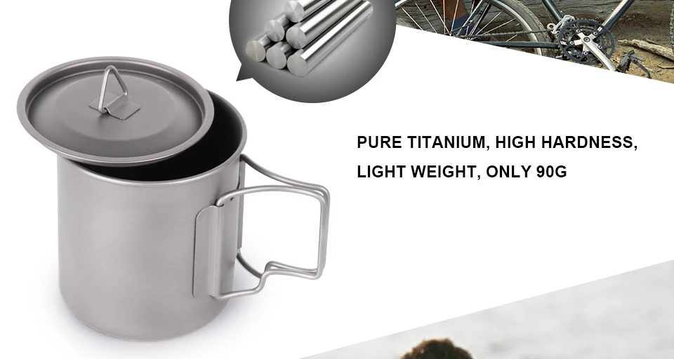 APG ultraligero titanium taza y acampar al aire libre titanium cubiertos mejorar la resistencia del cuerpo