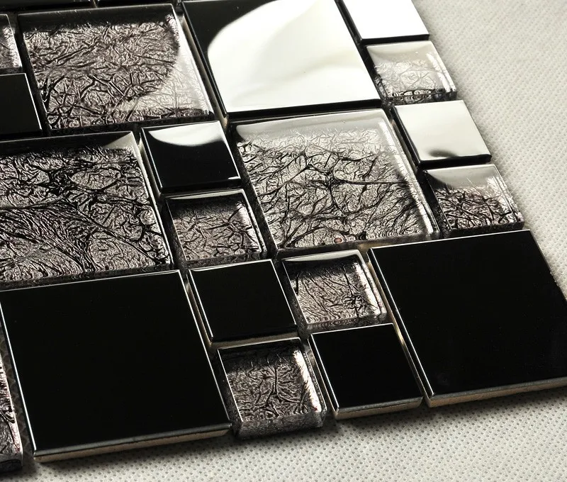 Mosaïque Carreau Aluminium Acier Inoxydable Long Mur Gris Noir art:49-0206_b1 Arc Mosaïque Carreau Aluminium Acier Inoxydable Long Mur Gris Noir art:49-0206_b1 Arc