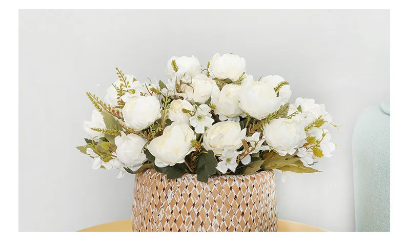 Искусственный цветок пион маленький букет шелковые пионы для свадьбы дома вечерние Декоративные искусственные цветы осенние украшения