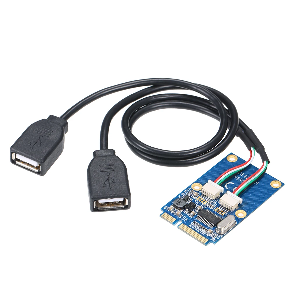 Мини адаптер PCI E на два порта USB 2 0|Компьютерные кабели и разъемы| |