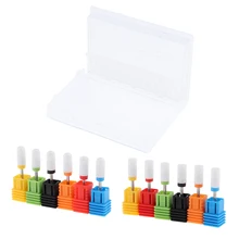 12 шт. керамические пилки для ногтей сверла маникюр электрический шлифовальный полировальный набор с 20 отверстий коробка для хранения с окошком