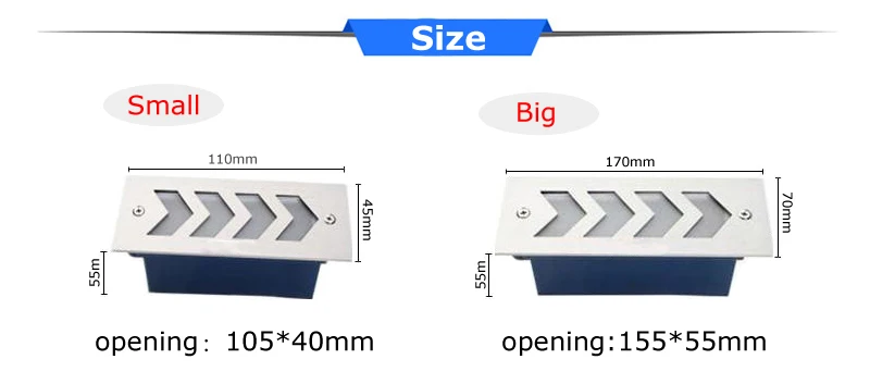 Rectangular LED underground light embedded indoor outdoor waterproof for Corridor Corner Step Stairs lighting (12)