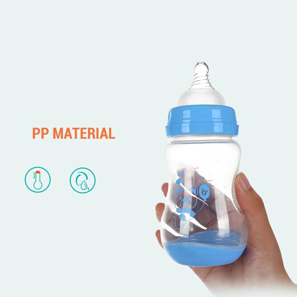 Полипропиленовая бутылочка с широким горлом с датчиком температуры, бутылочка с ложкой для кормления детей