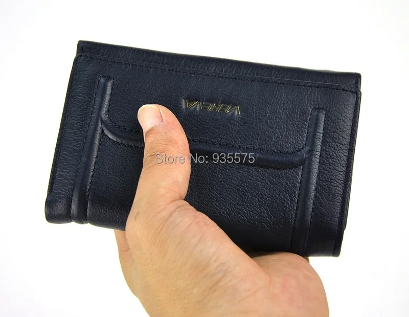 Женский короткий кошелек из натуральной кожи с тремя сложениями, винтажный Ретро дизайн, брендовый кошелек, держатель для карт, на молнии, для монет, модная женская сумка