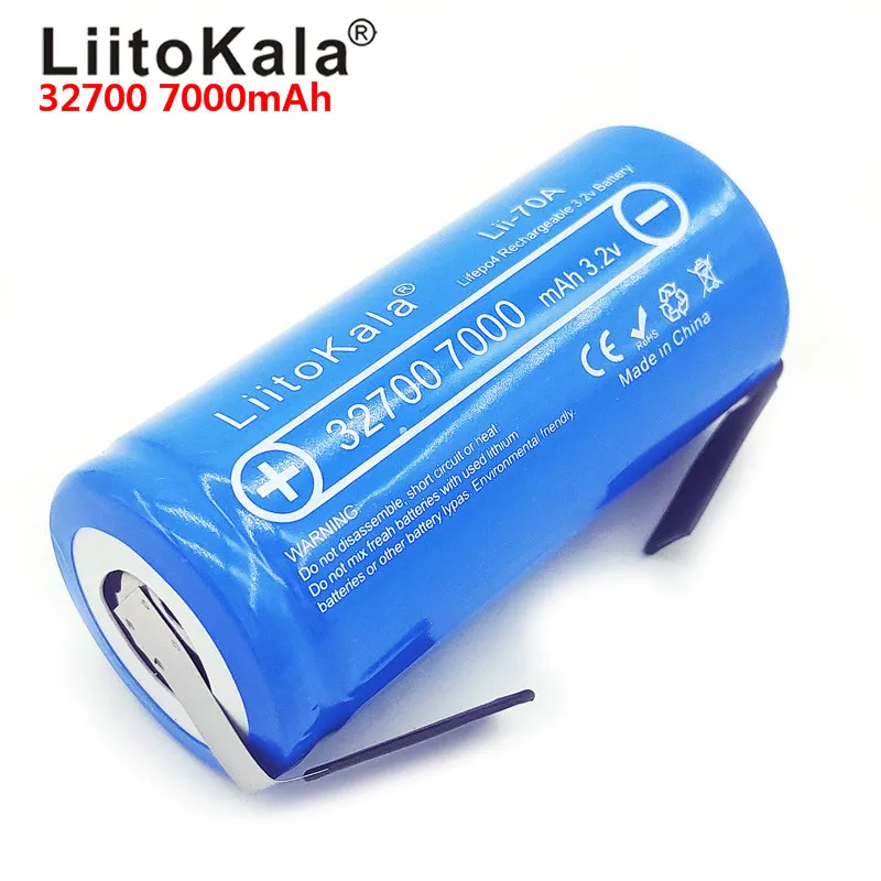 LiitoKala 32700 lifepo4 3 2 в 7000 мАч 33A 55A полоски для пайки на батарейках велосипедная