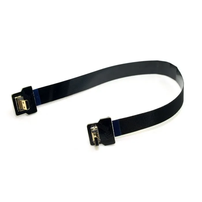 Angled FPV Micro HDMI Male to Micro HDMI FPC Flat Cable 10cm 20cm 30cm 50cm 100cm for Gopro HERO 4 HERO 3 SJCAM SJ5000