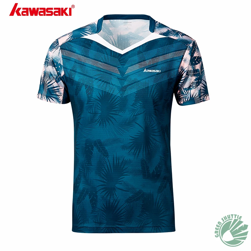 

2019 Genuine Kawasaki ST-S1106 ST-S1110 Badminton Sports T-shirt Men And Women V-neck Short-Sleeved Blouse Breathable Clothes