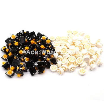 

Free shipping,100PCS Tactile Push Button Switch Momentary 12*12*7.3MM Micro switch button + (100pcs White Tact Cap)