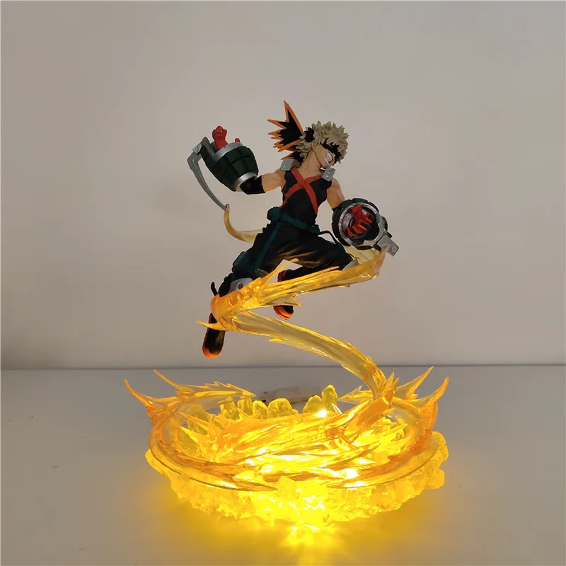 My Hero Academy Figure Bakugou Katsuki VS Midoriya Izuku DIY Модель светодиодный светильник фигурки Аниме Boku no Hero Academy Toys - Цвет: Цвет: желтый