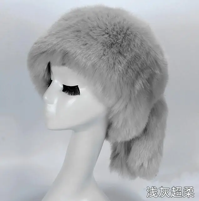 Очень теплые! Осенняя и зимняя мужская и женская утолщенная теплая шапка из искусственного меха с защитой ушей зимняя шапка из искусственного меха - Цвет: light gray soft
