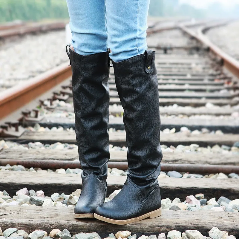 

DoraTasia 2018 dropship wholesale Women's Shoes woman knee-high Boots autumn winter Boots Woman add plush leisure Shoes