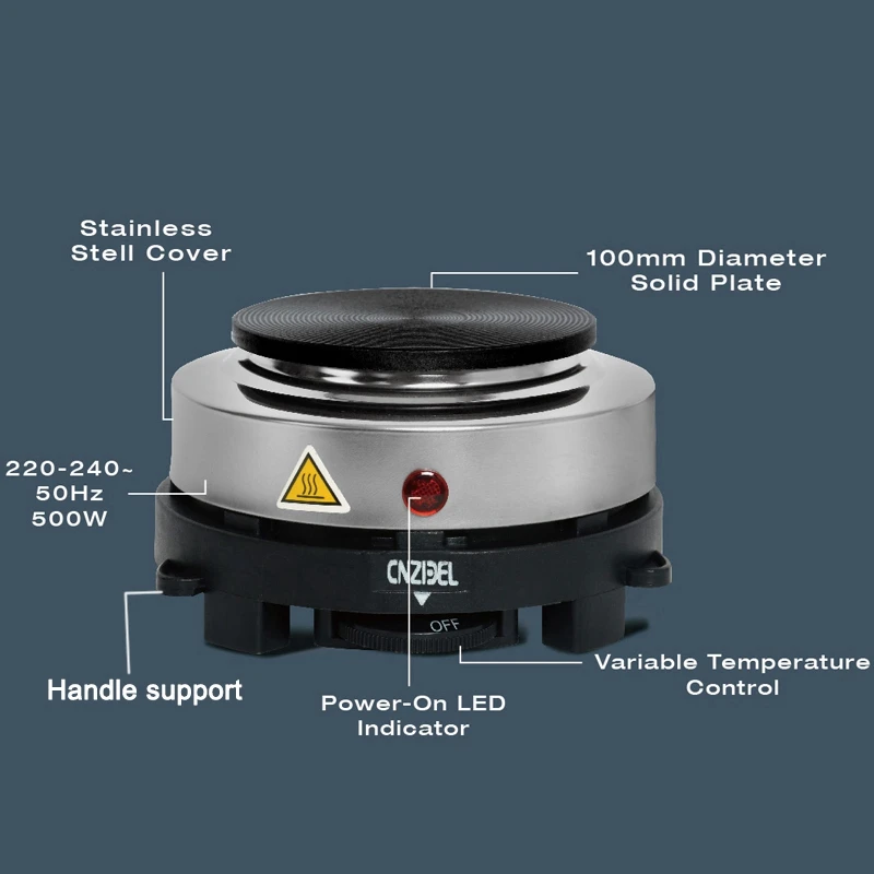 500 Вт Мини электрическая плита с нагревателем, плита с подогревом для молока, воды, кофе, многофункциональная электрическая плита для кухни, Appl