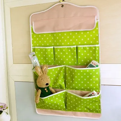 

BF040 Lovely wave point Oxford cloth multilayer receive hanging bags 7 pockets hanging wall bag storage bag 70*42.5cm