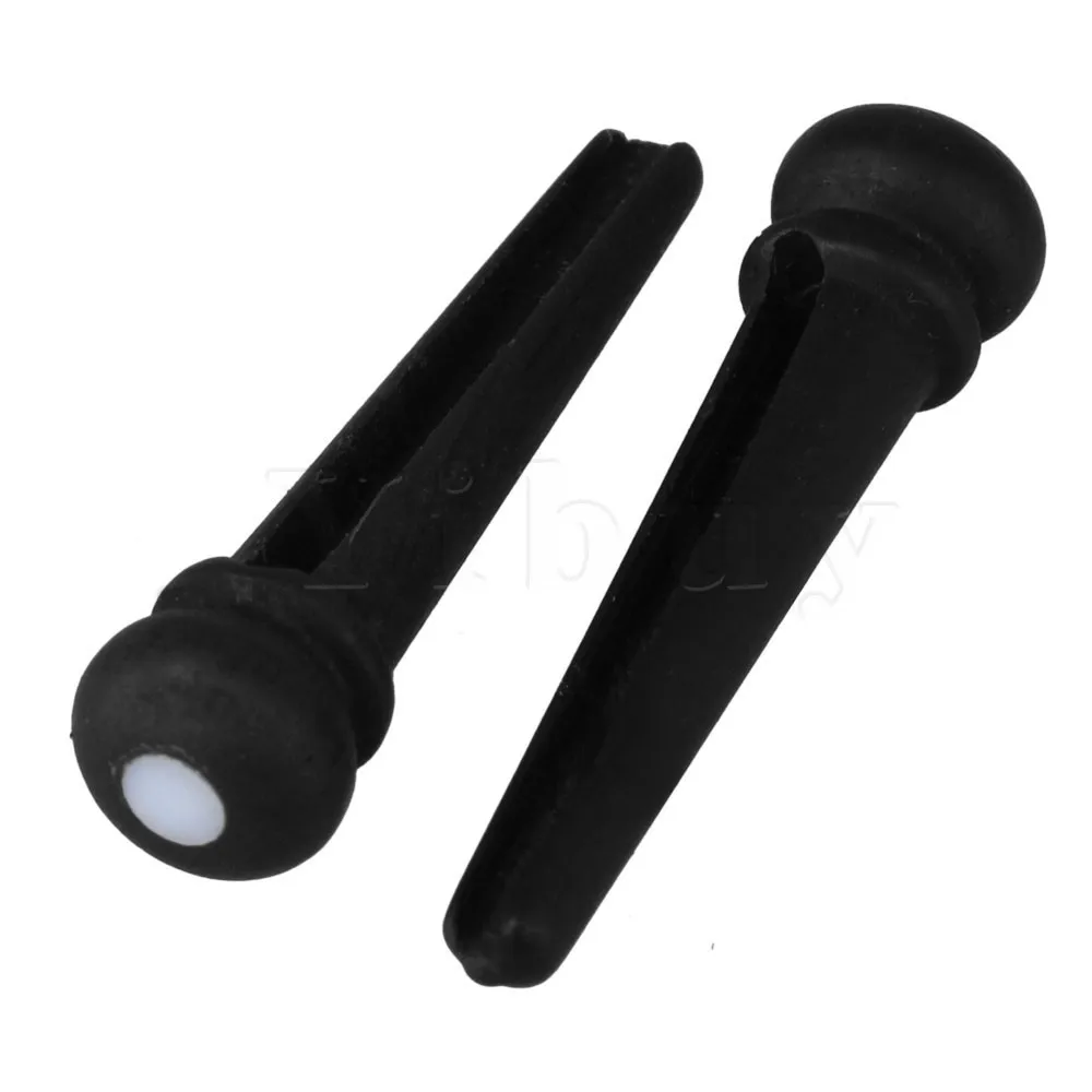 

Yibuy 300x White Dot Guitar Bridge End Pin for Acoustic Guitar Ebony Shell Black