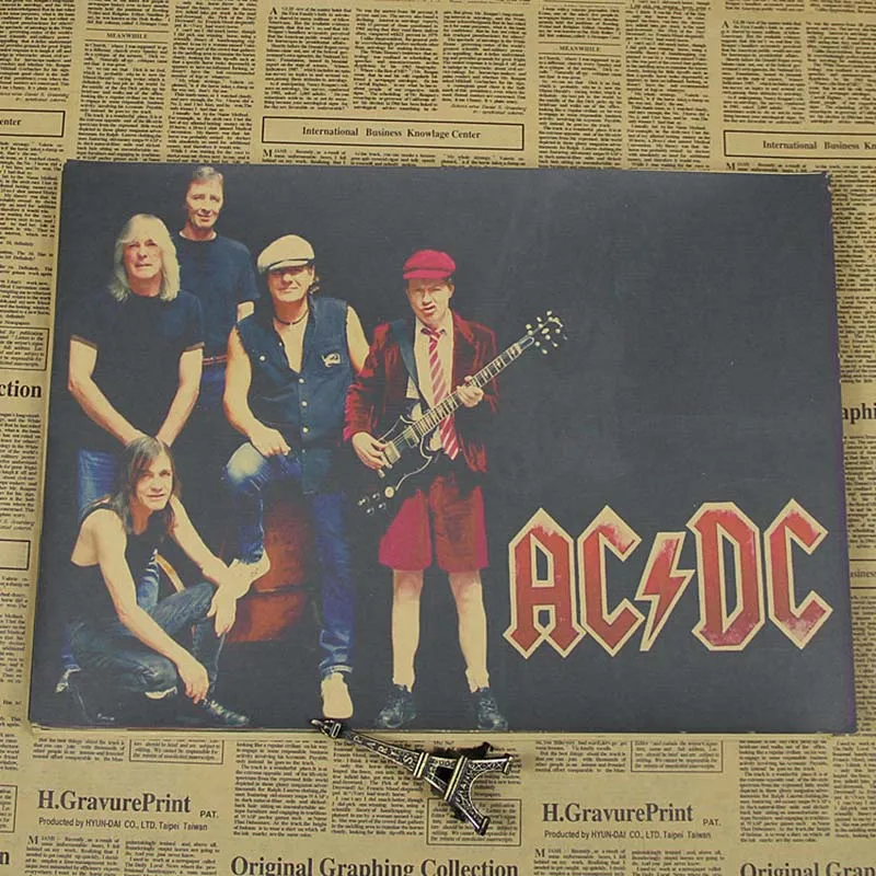 Уютный момент плакат ACDC винтажный Старый рок-н-ролл крафт-бумага евро и американская музыкальная команда звезда настенный декоративный плакат QT203