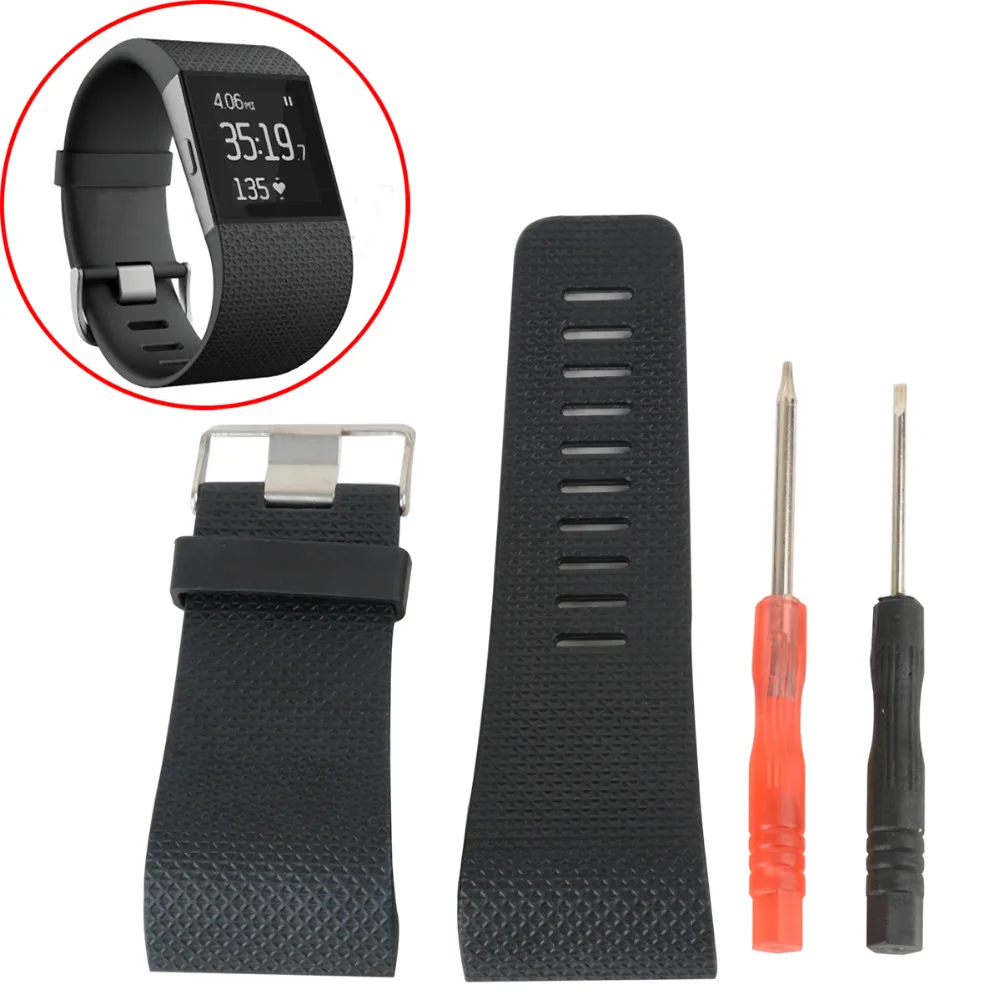 

Mayitr Silicone Watch Wrist Band Strap Replacement Buckle Tool for Fitbit Surge Tracker Watchband Strap