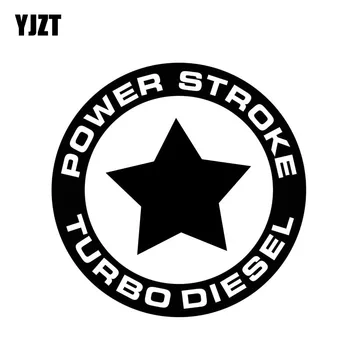 

YJZT 15.2CM*15.2CM POWER STROKE TURBO DIESEL Decal Car Sticker Vinyl Drift Black Silver C10-00921