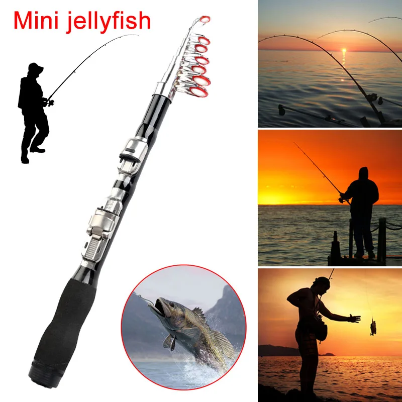 Telescopic Fishing Rod Retractable Travel Spinning Reel Pole C55K Sale | Спорт и развлечения