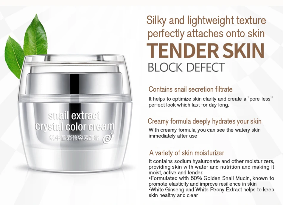 Rorec Whitening Donkey Snail Face Cream Anti Aging Facial Cream Hydrating Moisturizing Brighten Day Creams Skin Care