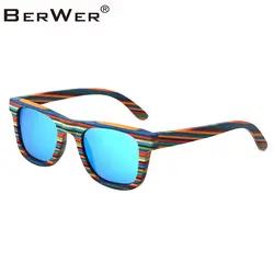 BerWer 2019 для мужчин женщин холодный деревянный солнцезащитные очки для Модные поляризационные Бесплатная доставка