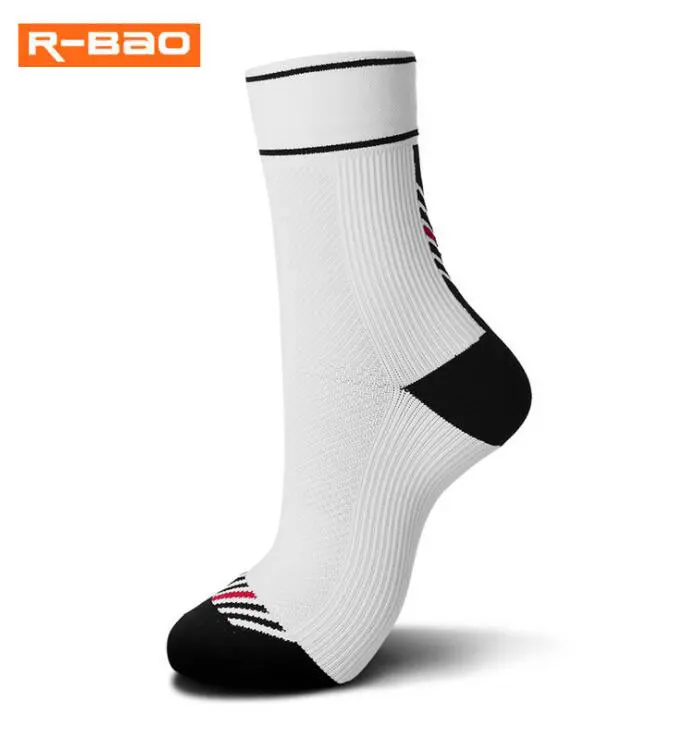 R-BAO 1 пара профессиональные велосипедные носки мужские и женские спортивные велосипедные носки мужские велосипедные носки chaussette cyclisme 4 цвета - Цвет: white