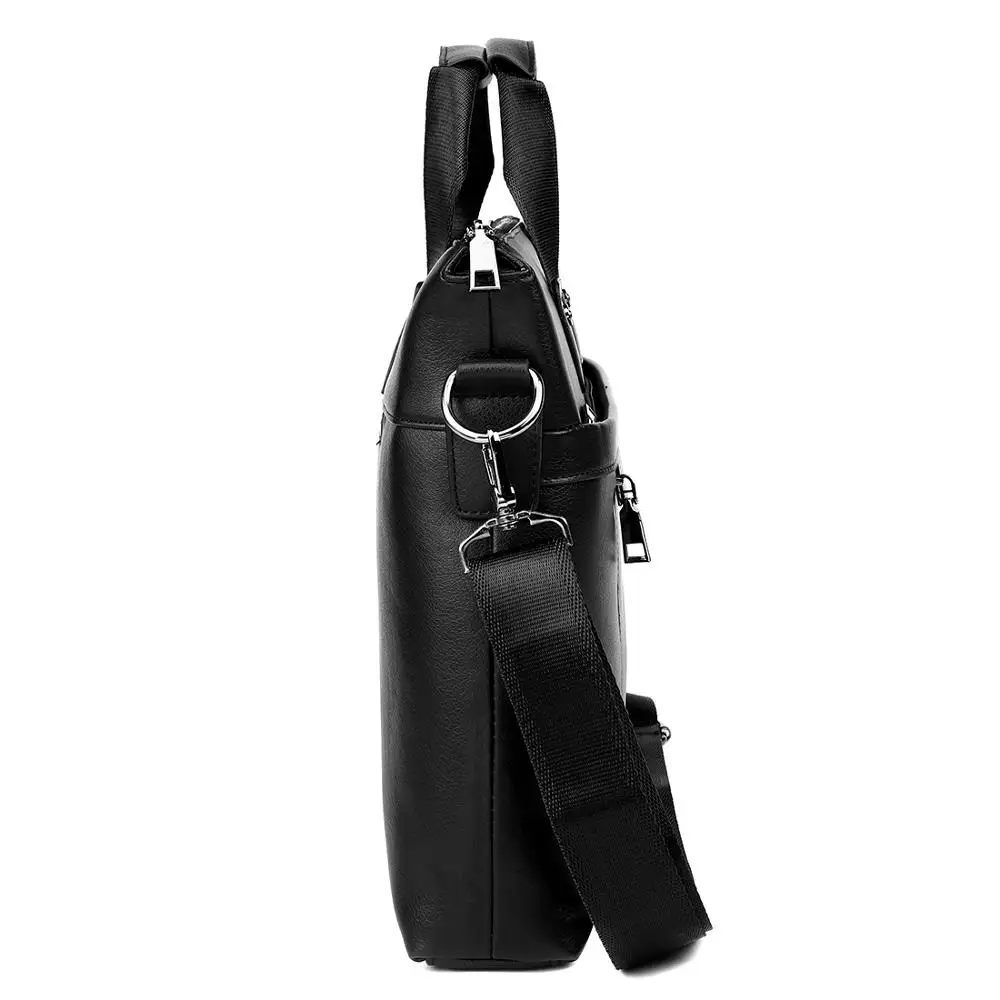 Best VICUNA POLO Casual Business Man Bag Simple Design Solid Leather Briefcase Bags For Men Laptop Shoulder Bags Mens Handbag