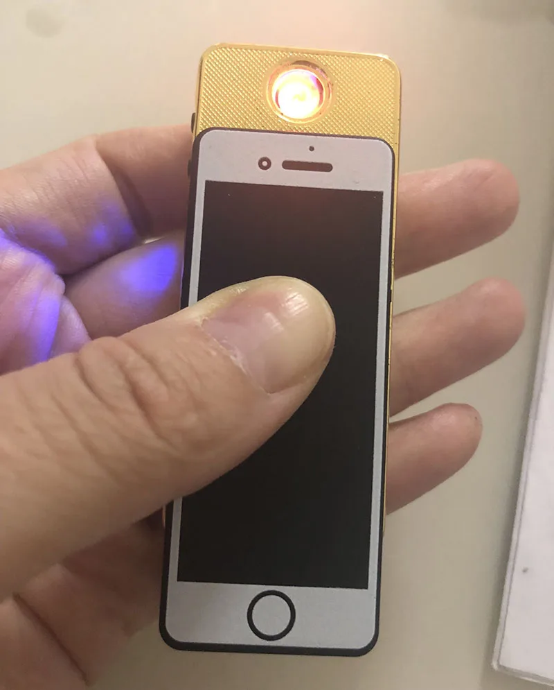 New 2018 fashion creative lighter with two lights mobile phone model