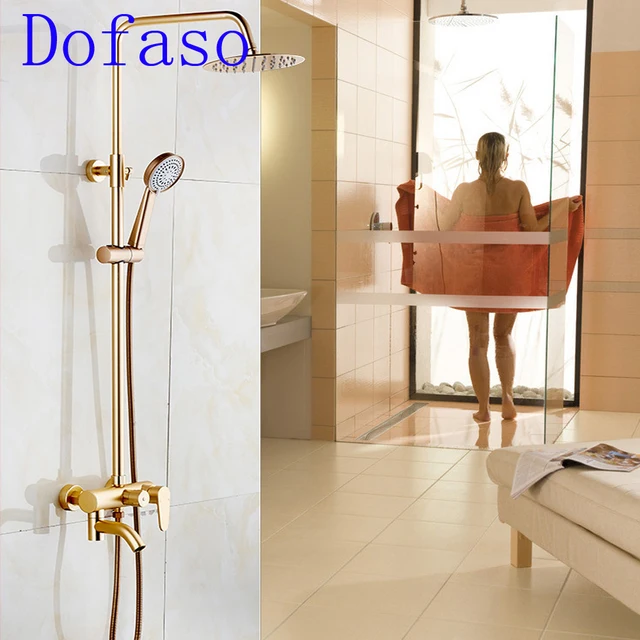 Aliexpress Dofaso Retro Gold Shower Bathroom Faucet Set Dofaso Retro Gold Shower Bathroom Faucet Set Best Price Antique 8 Inch With