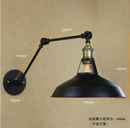 Buy Loft Style Vintage Wall Sconces Edison Industrial Wall Lamp Iron Arm Wall Lights For Home Lighting Lamparas De Pared Arandela