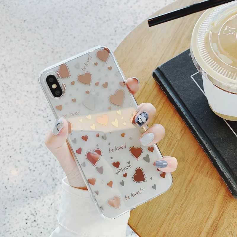 Aoweziic Japan and South Kore New For iPhone Xs max phone case ins love stars 6s 7 8plus soft shell transparent protective cover Aoweziic Japan and South Kore New For iPhone Xs max phone case ins love stars 6s 7 8plus soft shell transparent protective cover