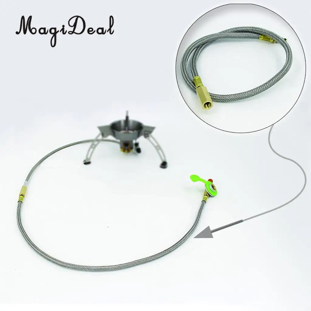 Outdoor Camping Stove Gas Flat Cylinder Tank Coupler Propane Adapter Tube, 52cm Long