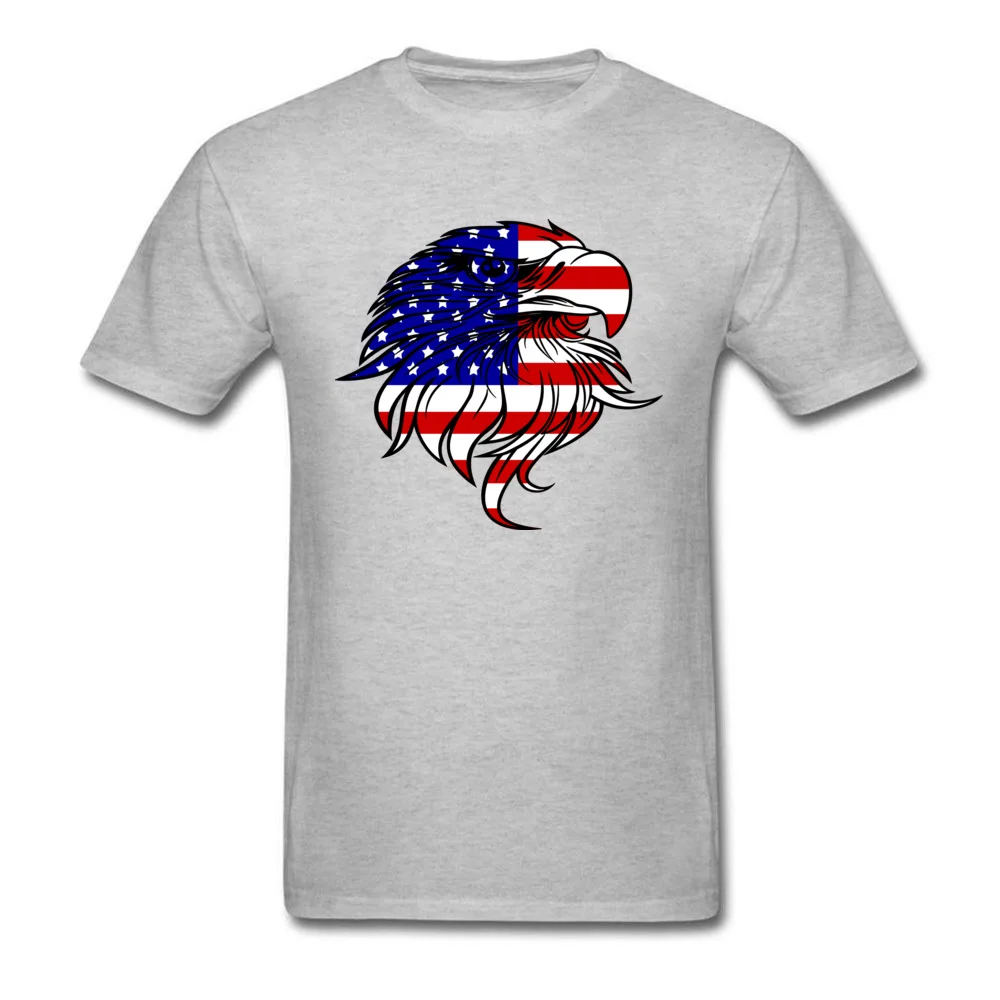 Prevailing American Eagle PatriotIndependence Day T-shirts O-Neck 100% Cotton Men T Shirt Short Sleeve Summer Fall Tops T Shirt American Eagle PatriotIndependence Day grey