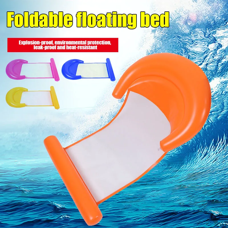 cheap 2019 Newly Inflatable Water Hammock Floating Bed Lounge Chair Drifter PVC Swimming Pool Beach 19ing