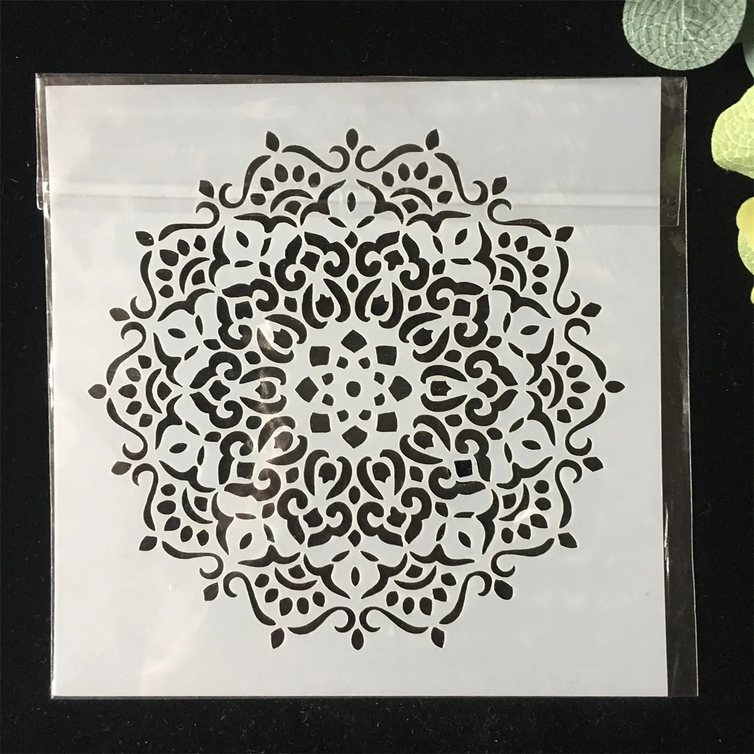 

Plastic 5.9" Flower Circle DIY Craft Layering Stencils Wall Painting Scrapbooking Stamping Embossing Album Paper Card Template